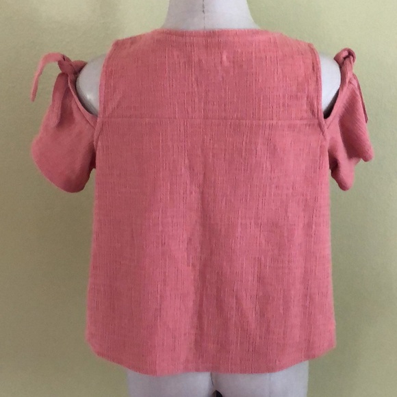 π₯³ HOST PICK!π₯³ Madewell Womenβs Skylark Cold Shoulder Tie Top - Picture 3 of 8